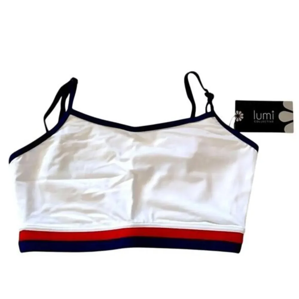 Lumi Collective Color Block Camisole Crop Top red white blue AM dance dancewear